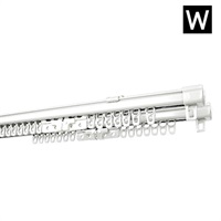 【カーテンレール】角型ホワイトレールW　5本セット