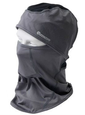 【熱中症対策】アイスバラクラバ（タレ付きキャップ、フェイスガード、ネックゲーター）(グレー×ブラック)