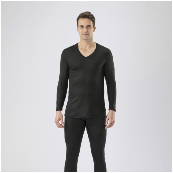 【アンダーウエア】ブレスサーモ中厚ソフト for Daily Vネック9分袖シャツ（男性用）
