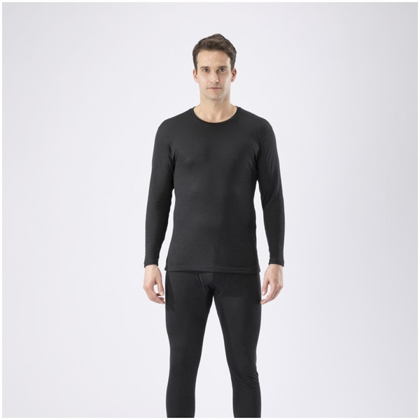 【アンダーウエア】ブレスサーモ厚手ソフト for  Active クルーネック9分袖シャツ(男性用)