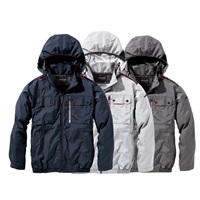 【空調服】ミドルファン長袖フードジャケット(服地のみ)