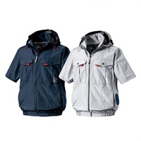 【ファン付きベスト 】サイドファン 半袖フードジャケット（服地のみ）