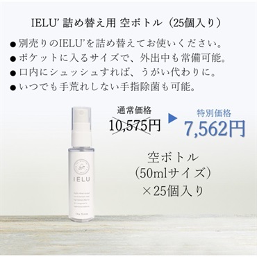 IELU’詰替え「空ボトル」　スプレーボトル50mlサイズ（２５本セット）
